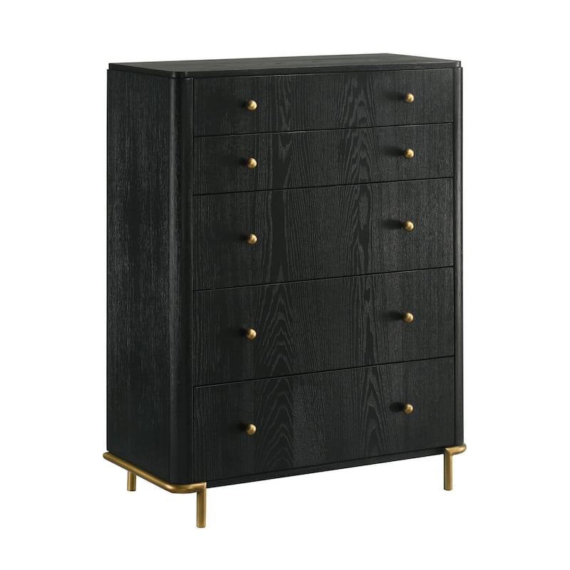 Anser Black 5-drawer Chest