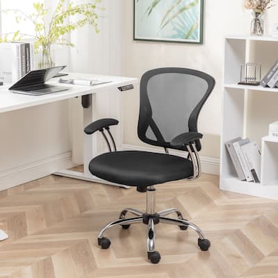 Porthos Home Guin Mesh Ergonomic Office Chair with Chrome Roller Base
