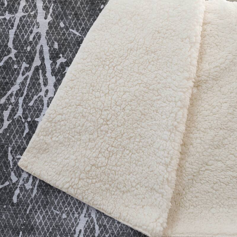 Premium Machine Washable Contemporary Fragment Sherpa Throw Blanket