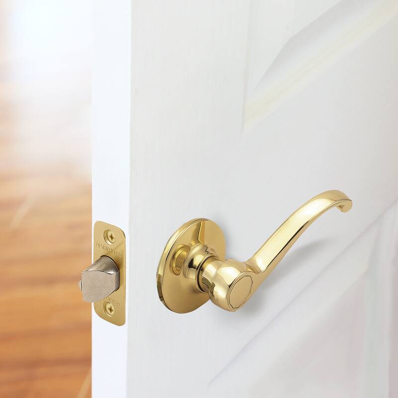 Design House 783035 Scroll Passage Hall and Closet Door Lever Polished Brass - Polished Brass