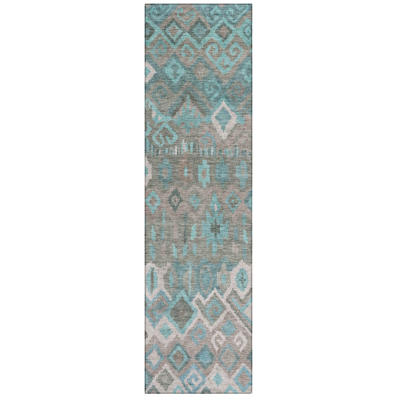 Machine Washable Indoor/ Outdoor Boho Moroccan Chantille Rug