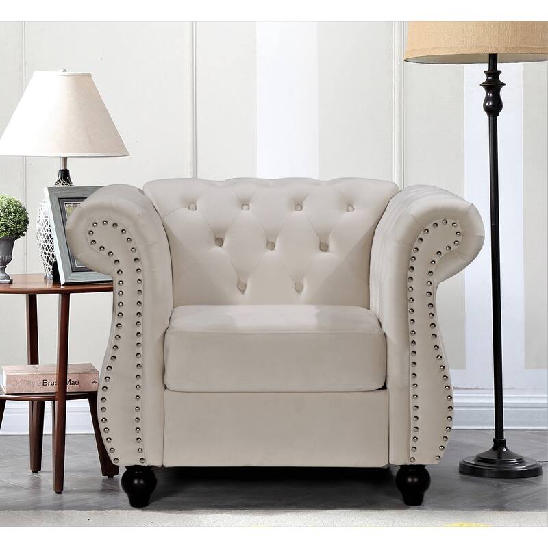 Georgia Chesterfield Chair - Beige