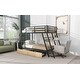 preview thumbnail 14 of 14, Metal Bunk Bed with Built-in Desk, Light and 2 Drawers, Black