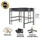 preview thumbnail 15 of 13, Full Size Metal Stell Loft Bed with Desk, Shelves, Noise-free Wood Slats and Comfortable Textilene Guardrail