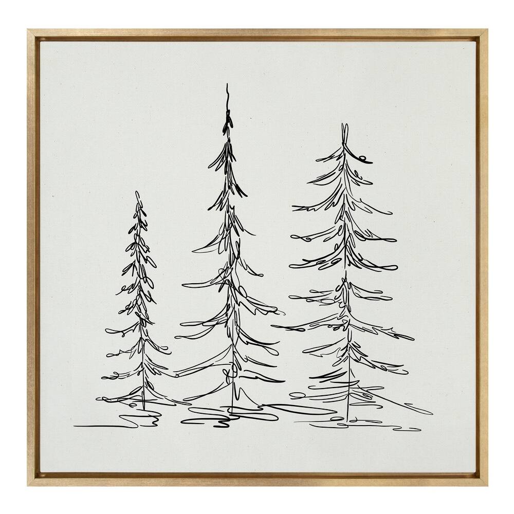 Kate and Laurel Sylvie Trees Canvas by The Creative Bunch Studio