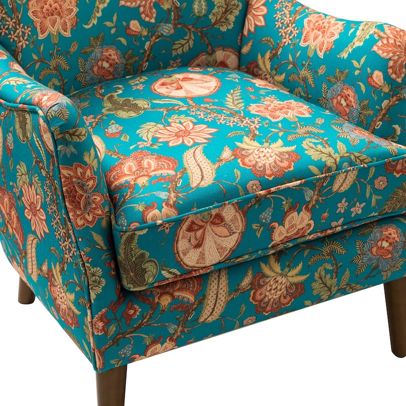 Nikolaus Armchair with Floral Fabric Pattern Set of 2 by HULALA HOME