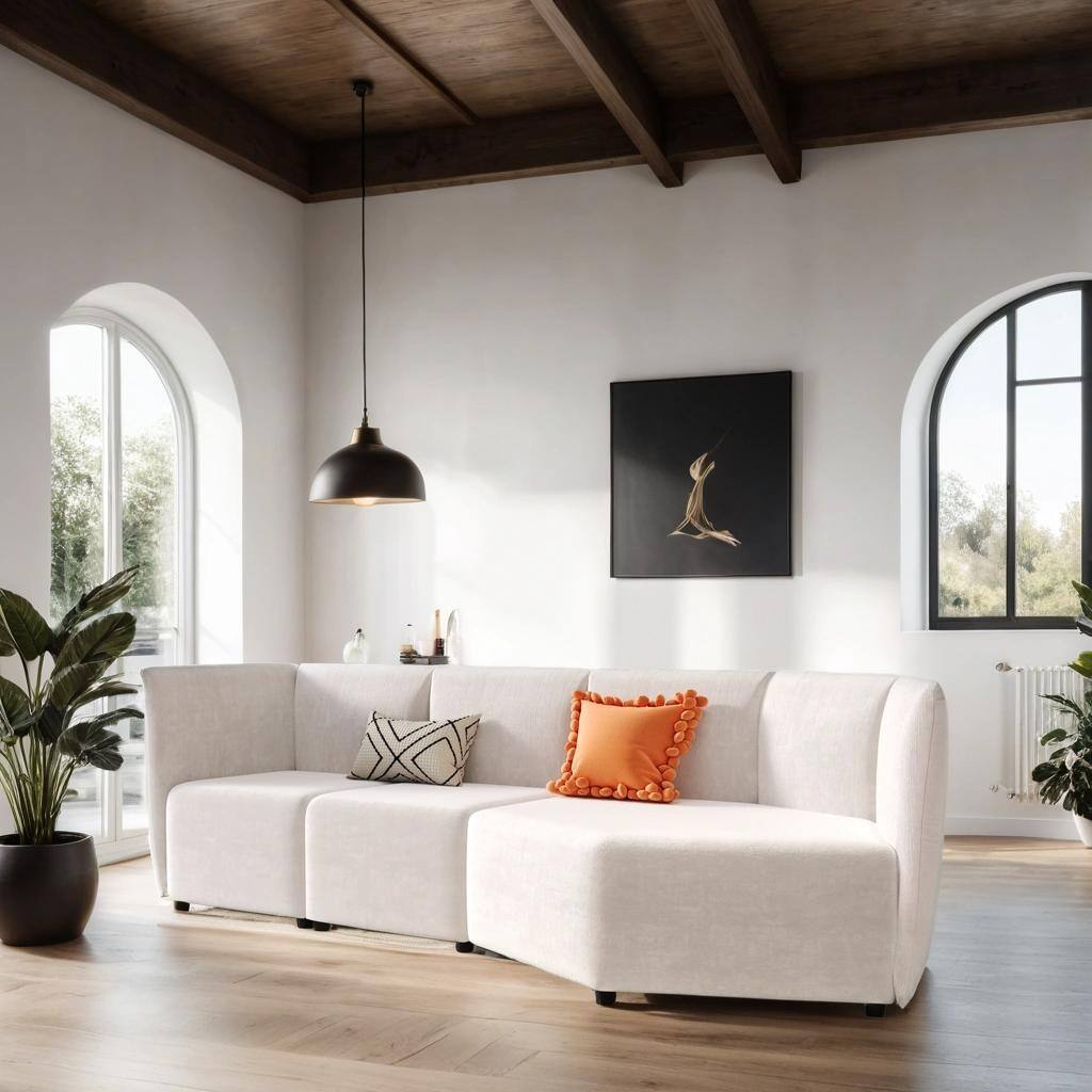 Free Combination Irregular Sofa Set with Upholstery and Adjustable Back