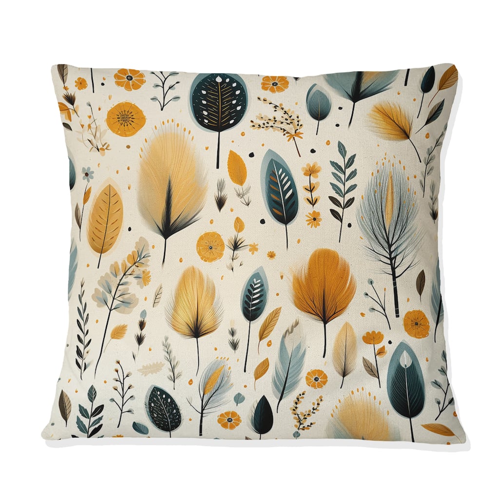 Designart "Nature Inspired Wanderer Boho Pattern" Botanical Printed Throw Pillow