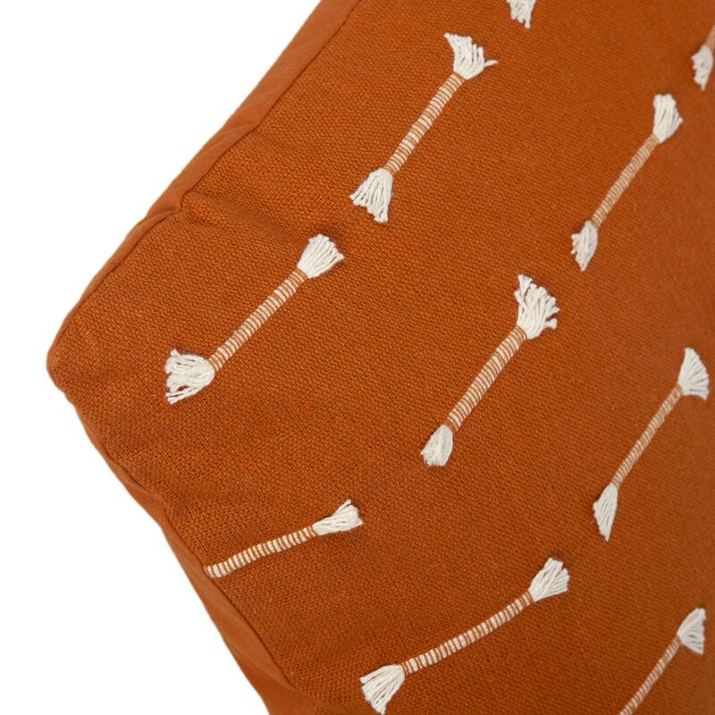 Striped Cotton Square Throw Pillow - 18" - Brown and White