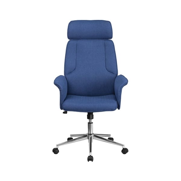 Offex High Back Blue Fabric Executive Swivel Office Chair with Chrome