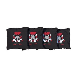 Miami University RedHawks Tokyodachi Black Cornhole Bags