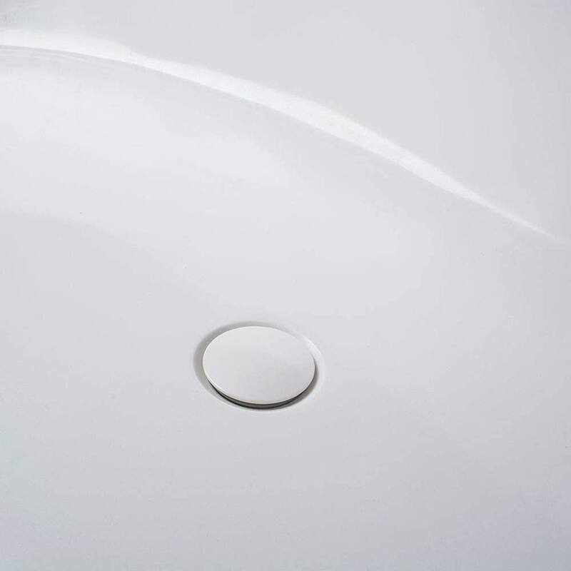 Vanity Art 67" Matte Solid Surface Resin Stone Freestanding Bathtub - 67
