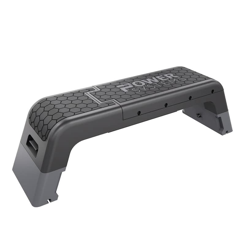 Power Systems Aerobic Deck Adjustable Fitness Bench with Band Clips - N/A