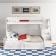 preview thumbnail 10 of 14, Max and Lily Modern Farmhouse Twin Over Full Bunk Bed With Staircase and Storage Drawers