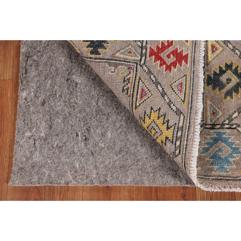Geometric Kazak Oriental Runner Rug Hallway Handmade Wool Carpet - 2'0" x 5'11"