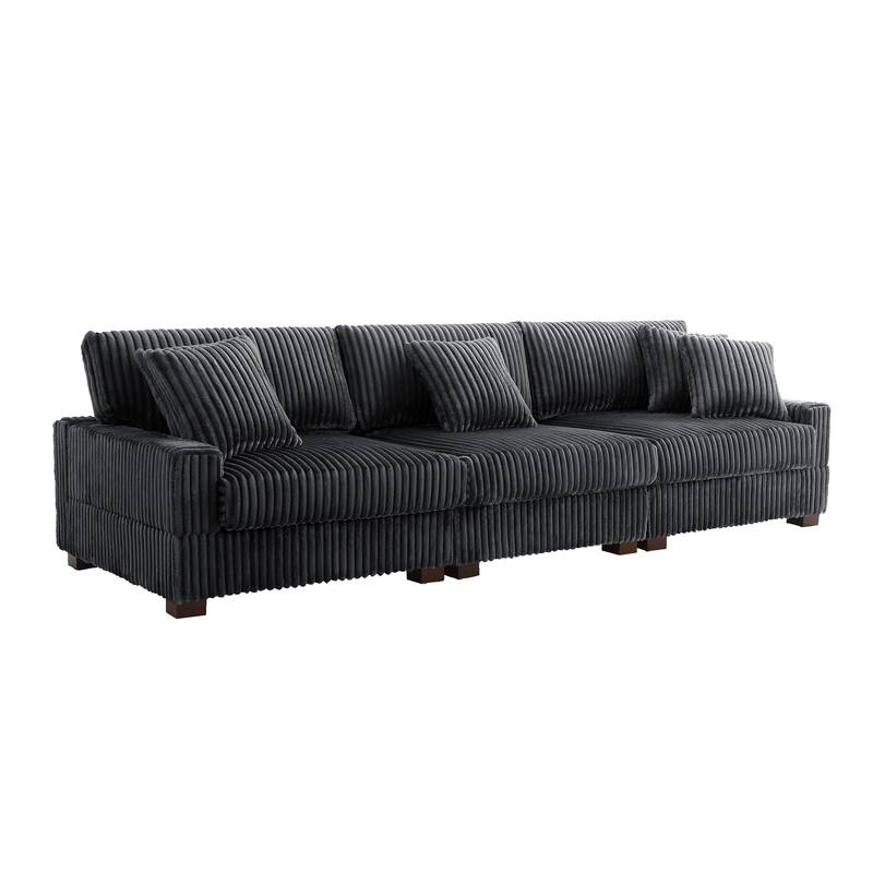 118.3" W Upholstered Sectional Modular Sofa with Pillows