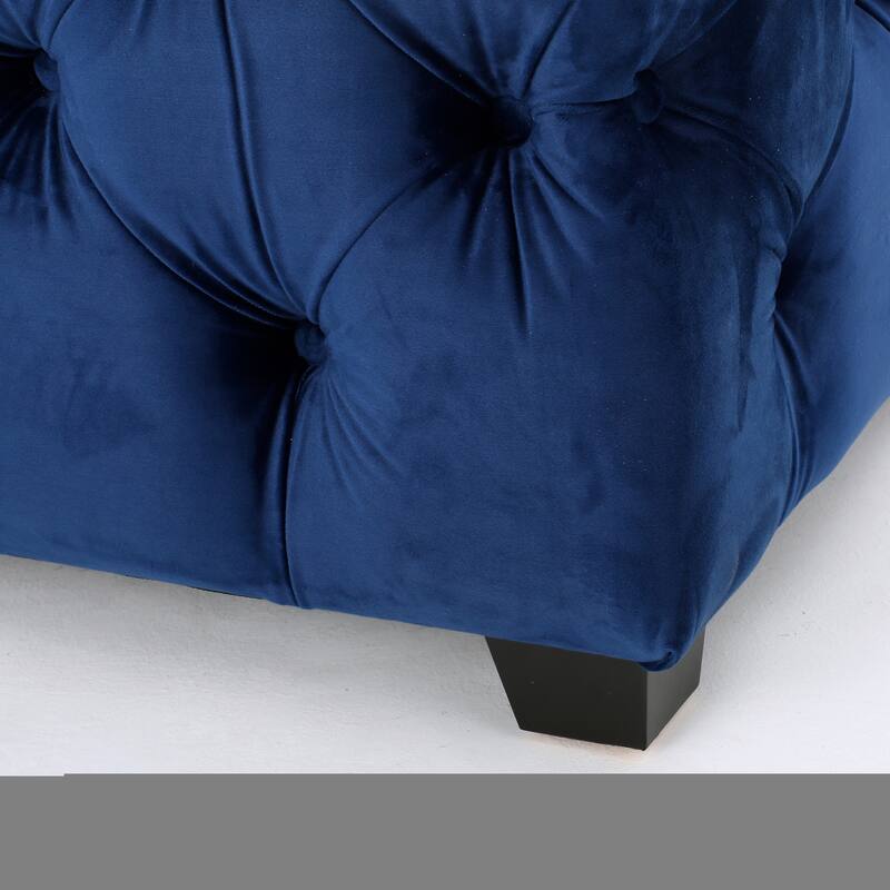 Indoor Stools Ottoman, Velvet Upholstered Seat Entryway Footrest