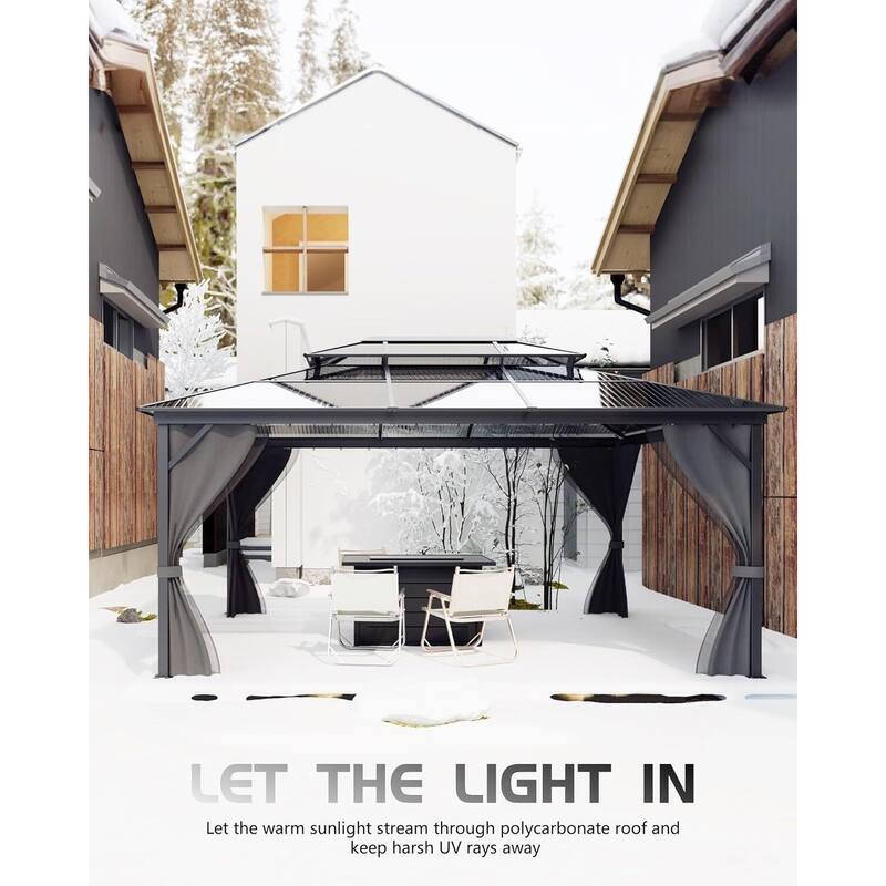 10' x 12' Patio Hardtop Heavy Duty Gazebo for Garden, Patios, Lawns - 10X12 Ft