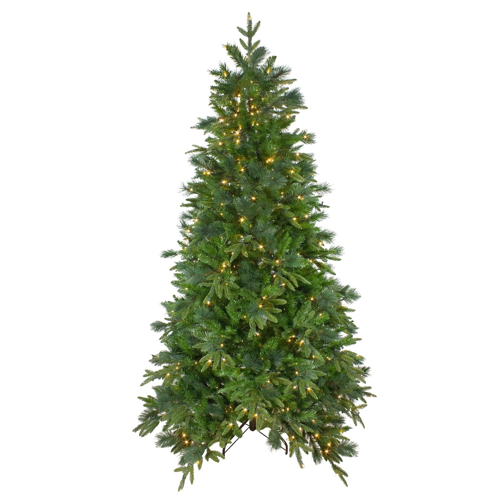 6.5' Rosemary Emerald Angel Pine Artificial Christmas Tree white LED - 6.5 Foot