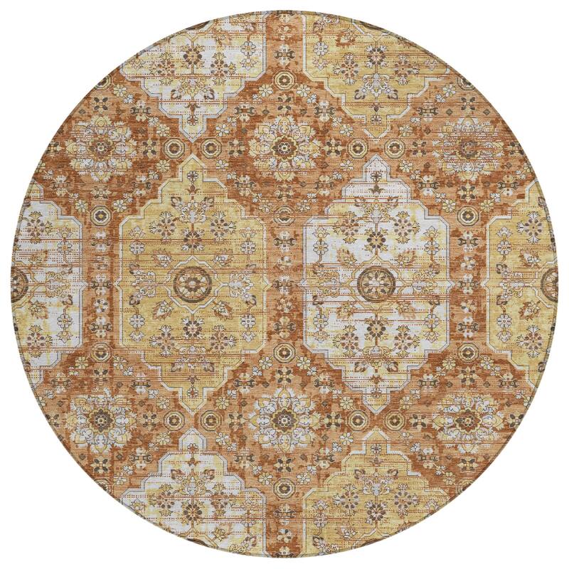 Machine Washable Indoor/ Outdoor Traditional Kiowa Chantille Rug