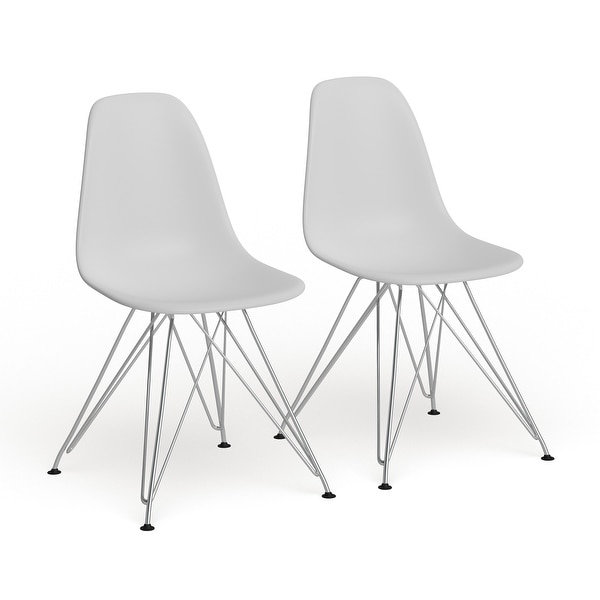 Carson Carrington Silkeborg Mid Century Modern Molded White Chair (Set of 2). Opens flyout.