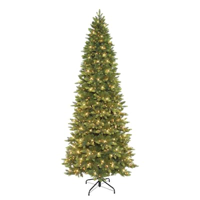 Puleo International 9 ft. Pre-lit Slim Westford Spruce Artificial Christmas Tree