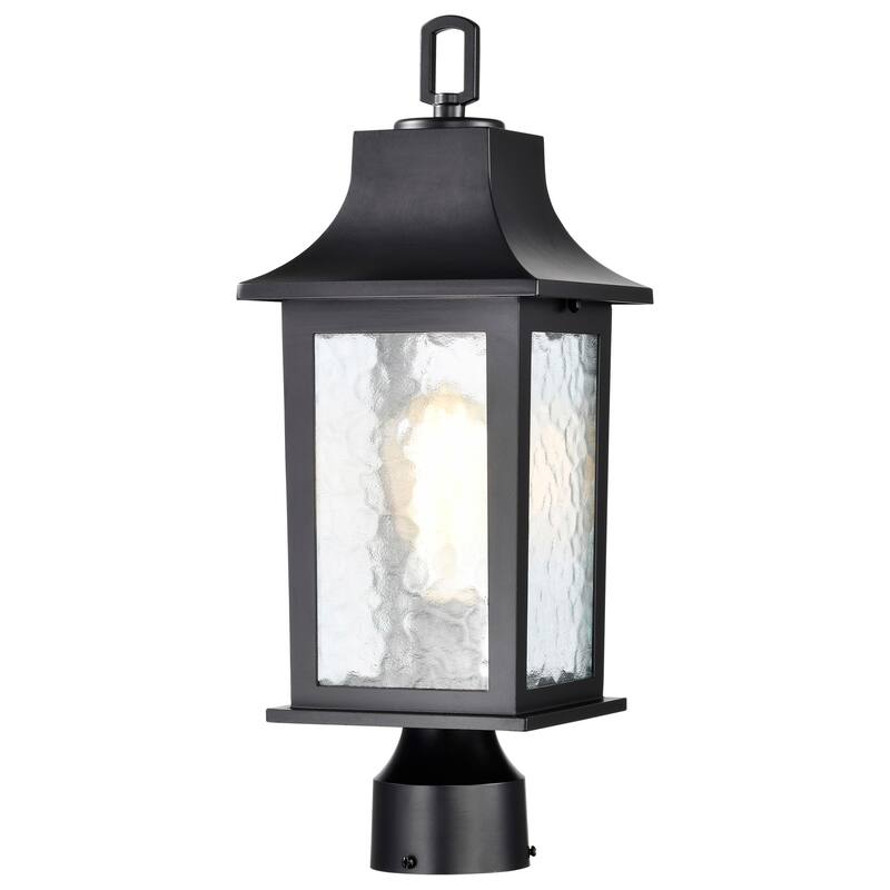 Nuvo Lighting 60/5957 Stillwell 17" Tall Post Light with Water Glass - Matte Black