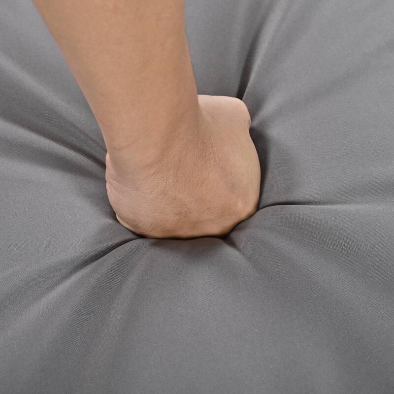 Wood Outdoor Dining Table Set for 4 with Thick Cushions and 4 Chair 5 Piece Outdoor Acacia Wood Dining Table and Chair Set