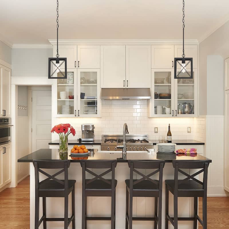 Kiro 1-light Modern Farmhouse Rectangle Pendant Light with UL Certified