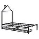 preview thumbnail 68 of 71, Metal Platform Bed With Two Drawers,House-Shaped Headboard Design