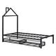 preview thumbnail 15 of 16, Twin Size Metal Platform Bed with 2 Drawers,House-Shaped Headboard Design, White