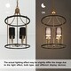 preview thumbnail 9 of 10, Evaie Modern Farmhouse 4-light Candle Chandelier Dimmable with Black Fabric Shade - D13.5'' x H88''