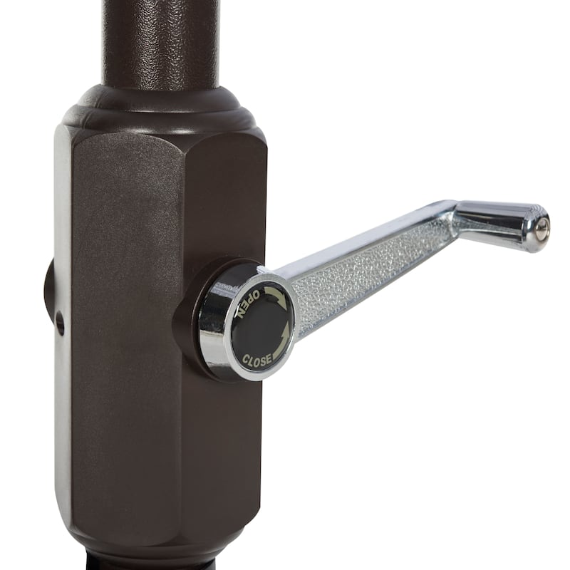 SAFAVIEH Outdoor Arleth 6.5 x 10 Ft Rectangle Crank Umbrella