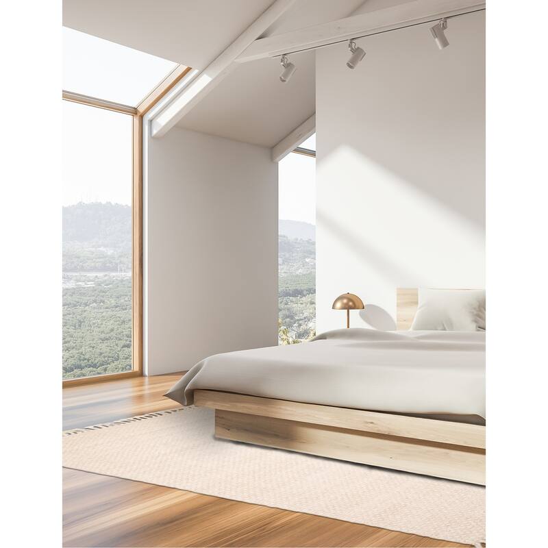 ECARPETGALLERY Braid weave Sienna Beige Wool Rug - 4'11 x 7'10