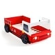 preview thumbnail 7 of 8, Rozo Contemporary Red Speedy Fire Engine Platform Kid Bed by Furniture of America