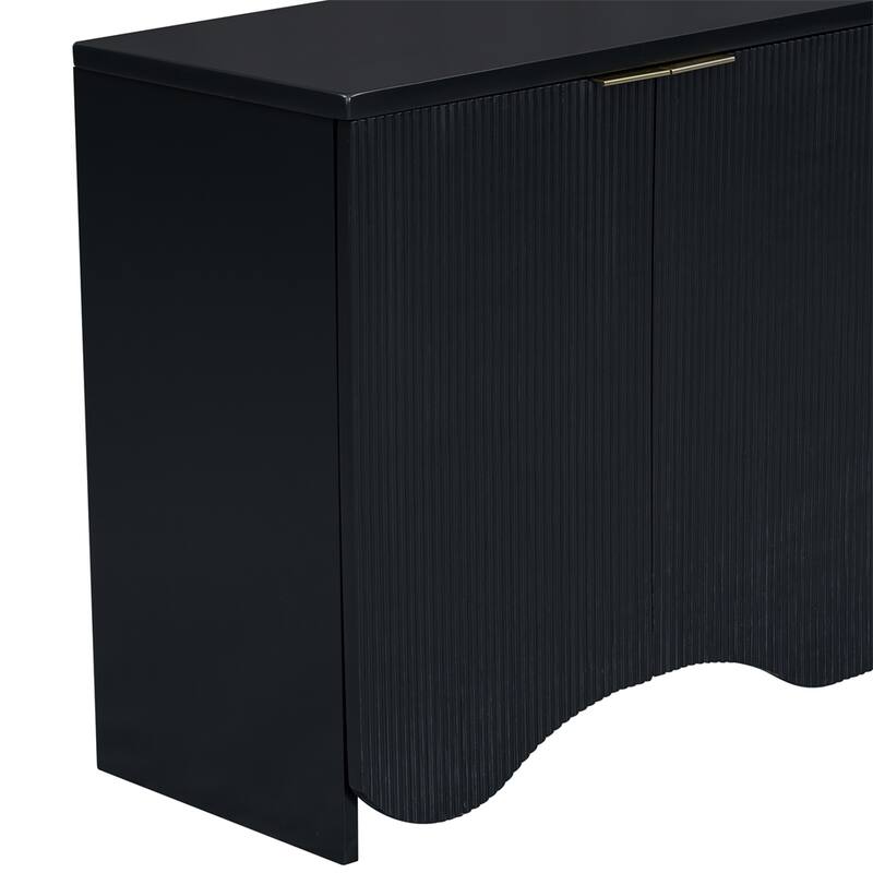 4-Door Wood Cabinet with Legs