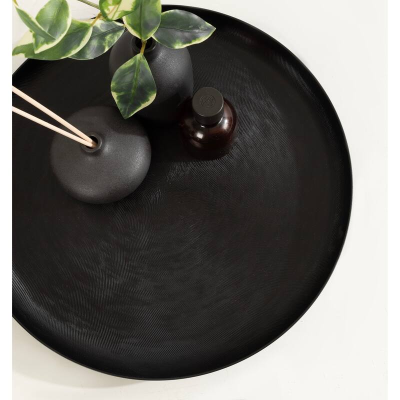 Kate and Laurel Stovring Round Metal Tray - 16" Diameter
