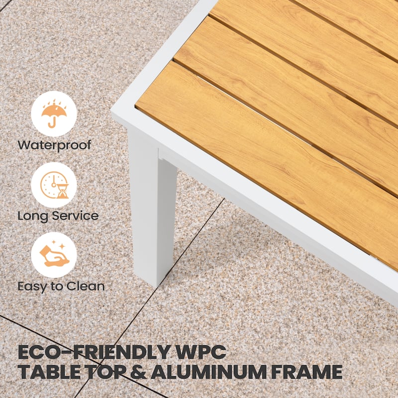 Pellebant Outdoor Aluminum Dining Table Patio Extension Table - 83.1" / 63.2" (L) x 33.66" W x 30.51" H