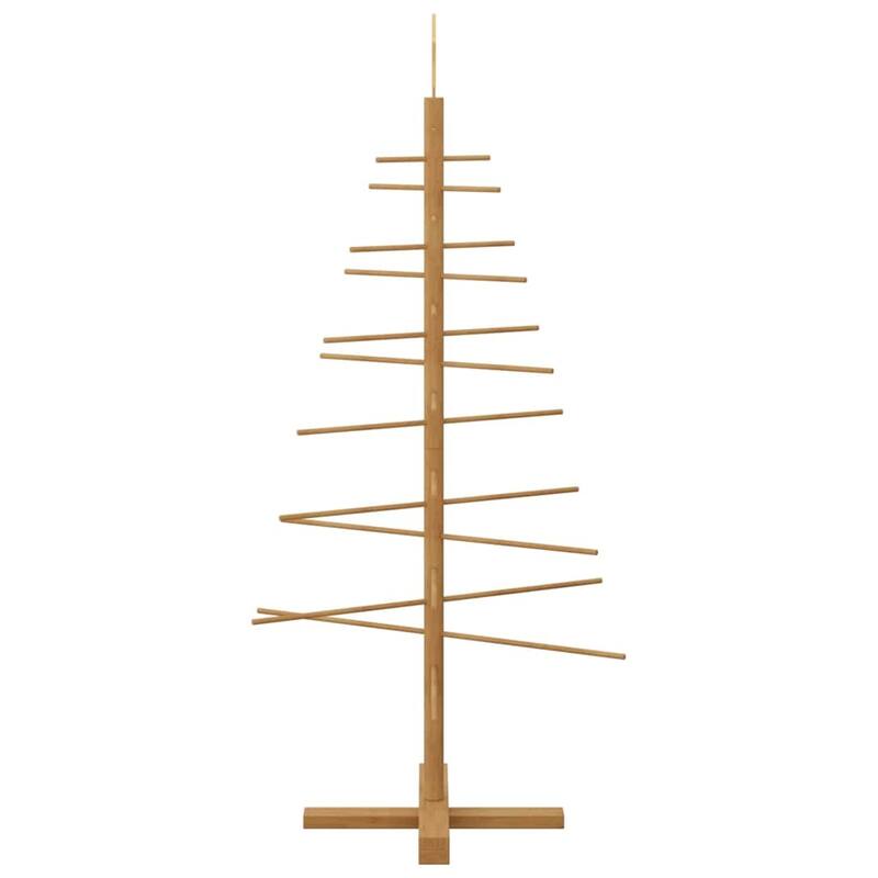 vidaXL Wooden Christmas Tree with Stand Brown bamboo