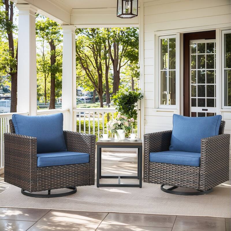 Outdoor Swivel Glider Chairs with Soft Cushion