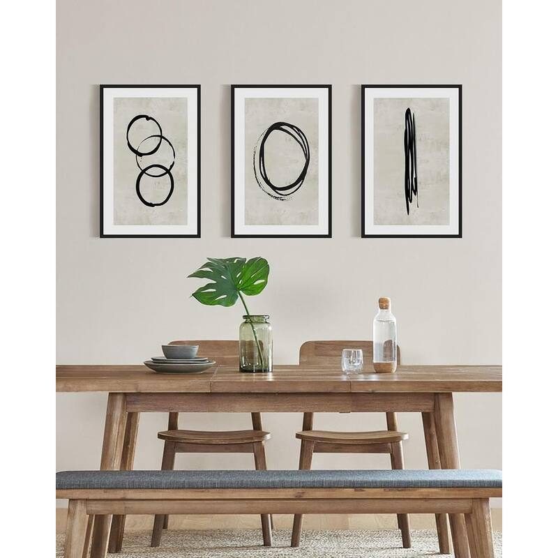 Black Abstract Wall Art Minimalist Lines