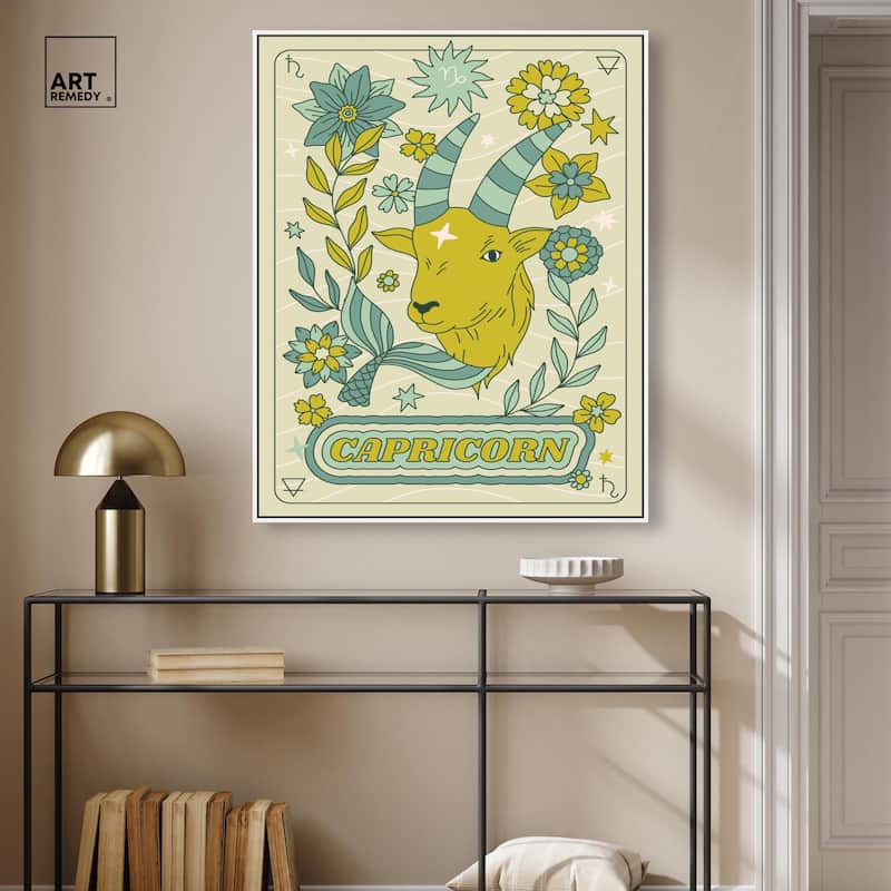 Capricorn Stars Card Canvas by Art Remedy