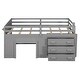 preview thumbnail 17 of 27, Twin Low Loft Bed wPlayhouse, Shelf, Drawers, Window, Ladder, Guardrail