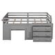 preview thumbnail 45 of 58, Versatility Twin Size Wood Loft Kids Bed with Cabinet,Drawers,Shelf