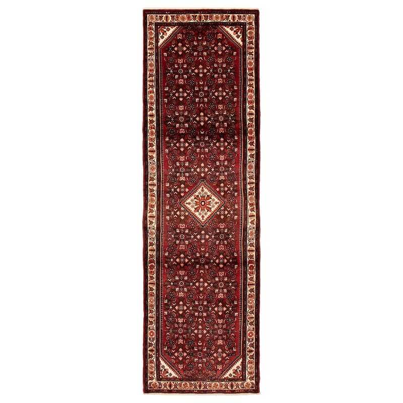 ECARPETGALLERY Hand-knotted Andelz Red Wool Rug - 3'8 x 12'4 - Dark Red - 3'8 x 12'4