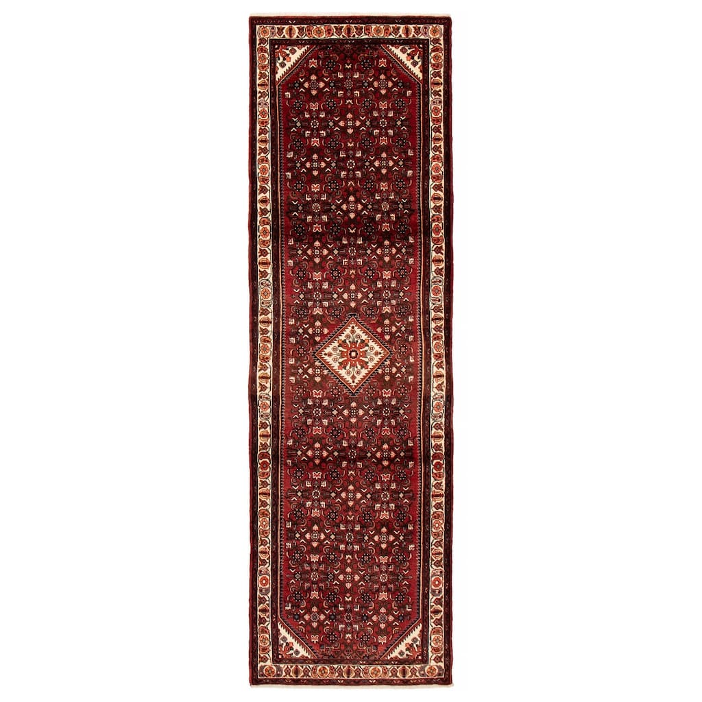 ECARPETGALLERY Hand-knotted Andelz Red Wool Rug - 3'8 x 12'4