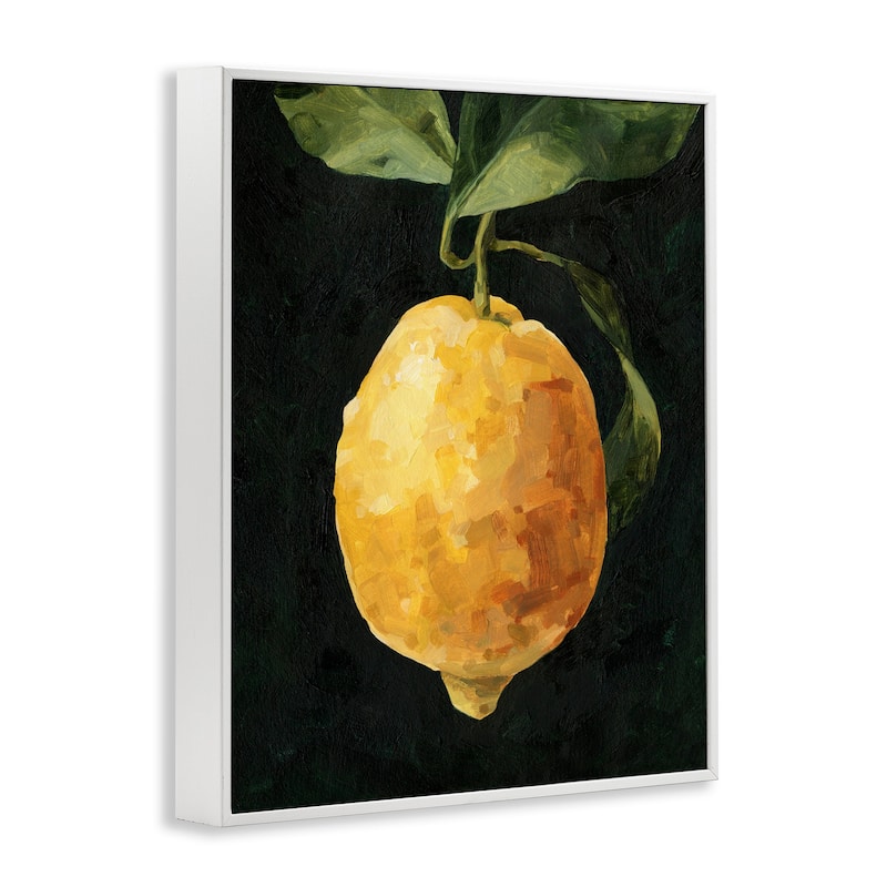 Stupell Abstract Yellow Lemon on Vine Pop over Black Framed Wall Art