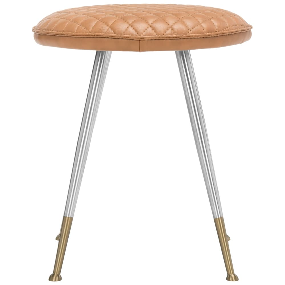 SAFAVIEH Victory -30 Inch Mustard Stool - 17.3" x 17.3" x 19.3" - 17Wx17Dx19H