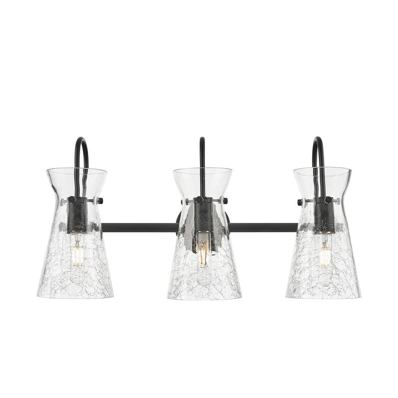 Innovations Lighting Nicole - 3 Light 24" Bath Vanity Light - Clear Shade - Matte Black