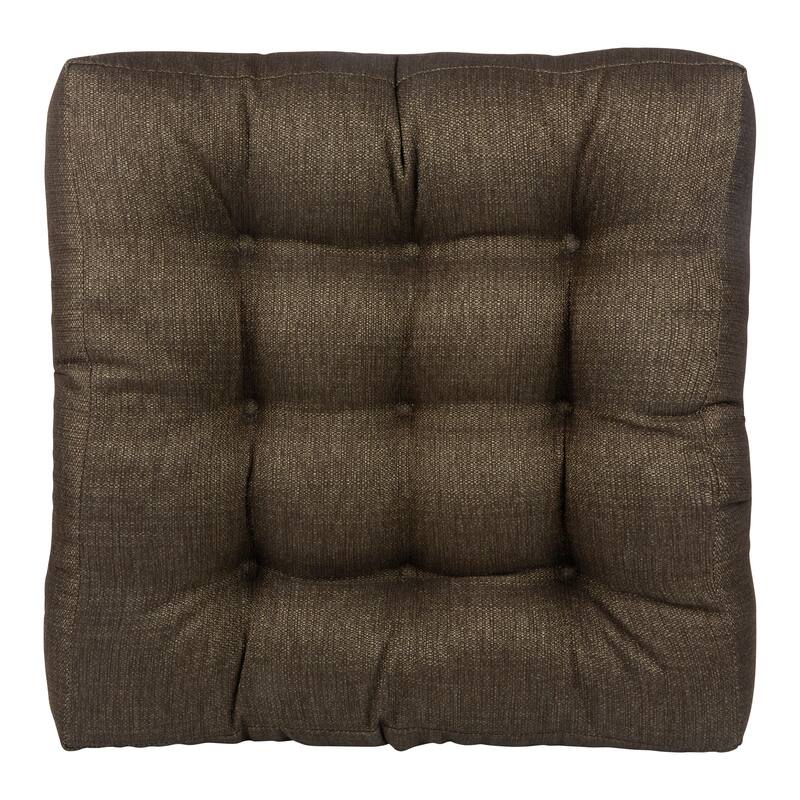Klear Vu Gripper Home Square Seat Non-Slip Tufted Extra Thick Floor Cushion - Chestnut
